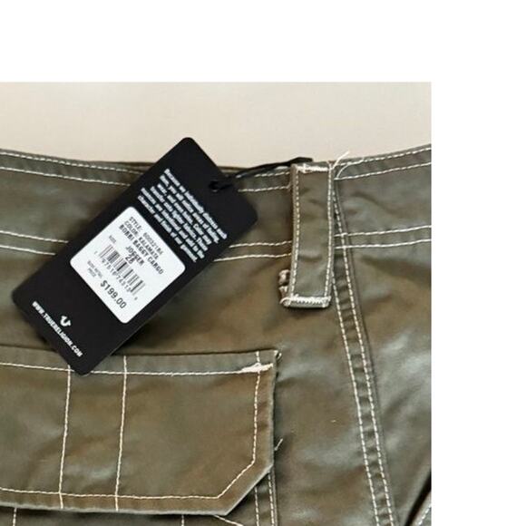 NWT True Religion Bobbi Baggy Cargo Pants Kalamata Olive Green size 28 - Picture 2 of 16